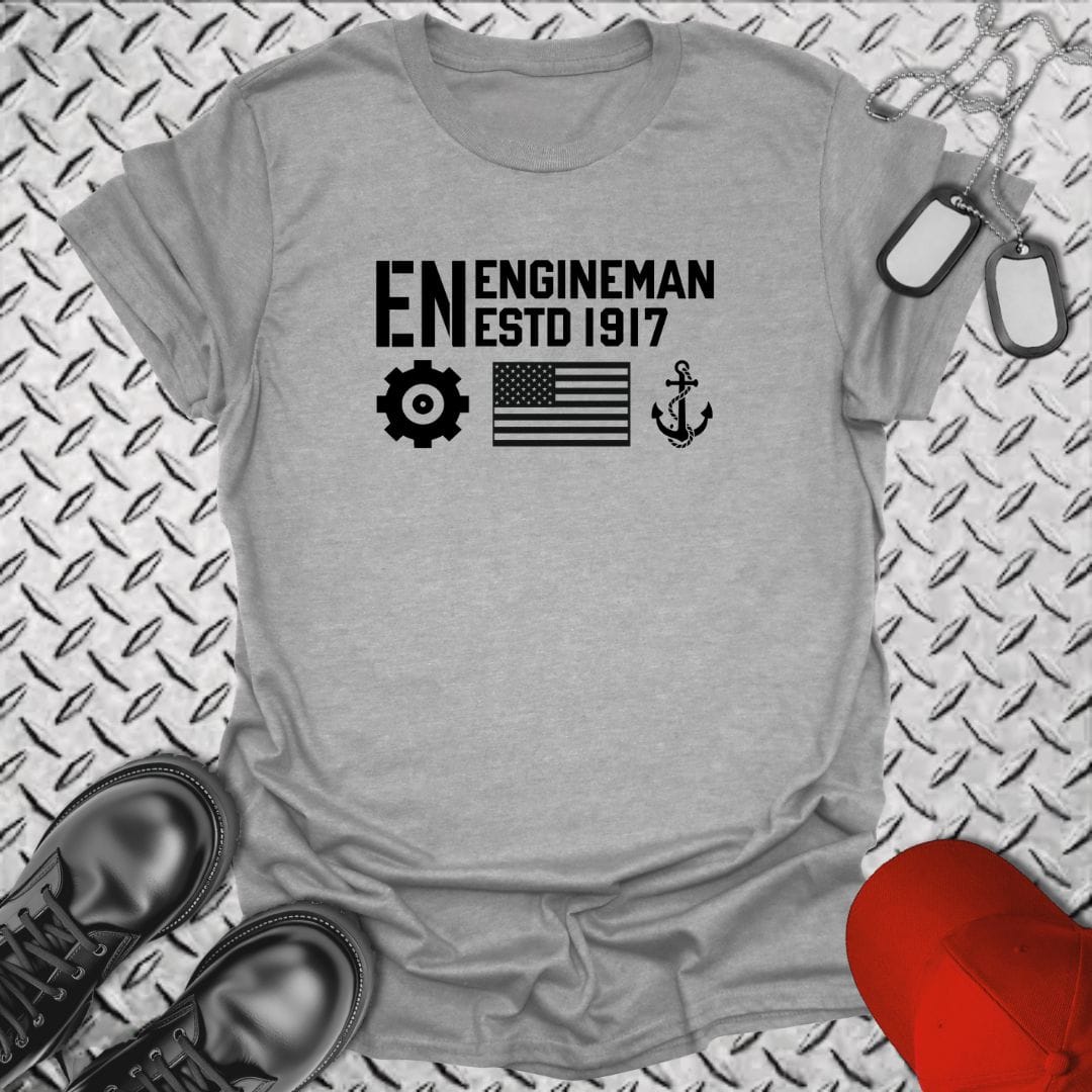 NavyHumor Everyday Tee Sport Grey / S EN - Flag & Anchor