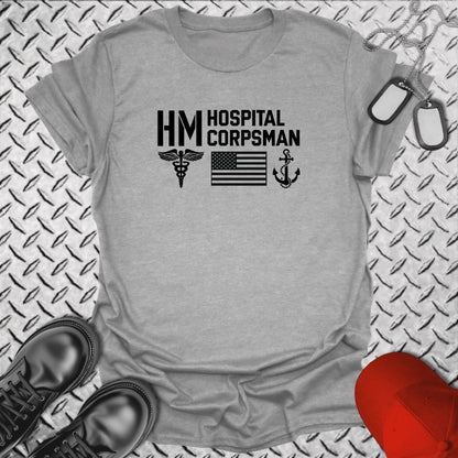NavyHumor Everyday Tee Sport Grey / S HM - Flag & Anchor