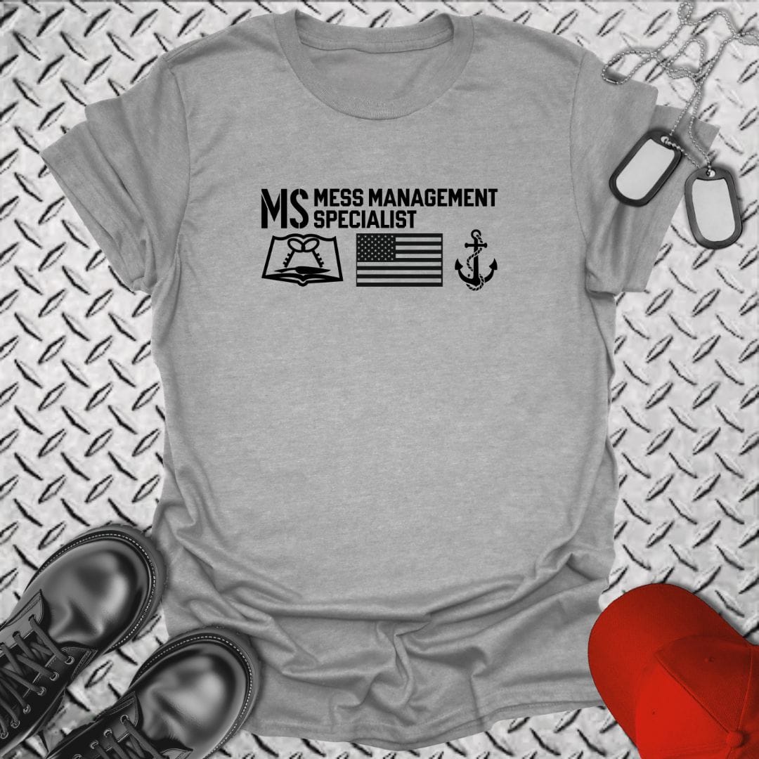 NavyHumor Everyday Tee Sport Grey / S MS - Flag & Anchor
