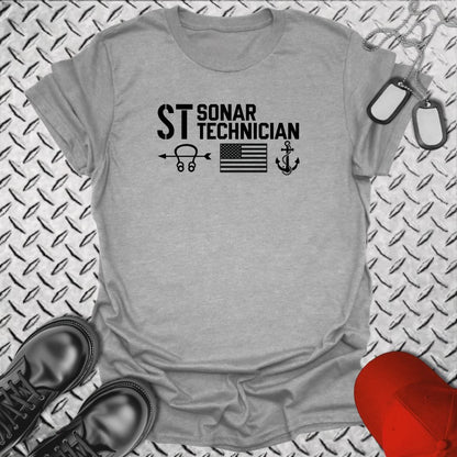NavyHumor Everyday Tee Sport Grey / S ST - Flag & Anchor