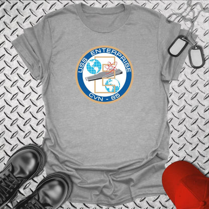 NavyHumor Everyday Tee Sport Grey / S USS Enterprise Crest