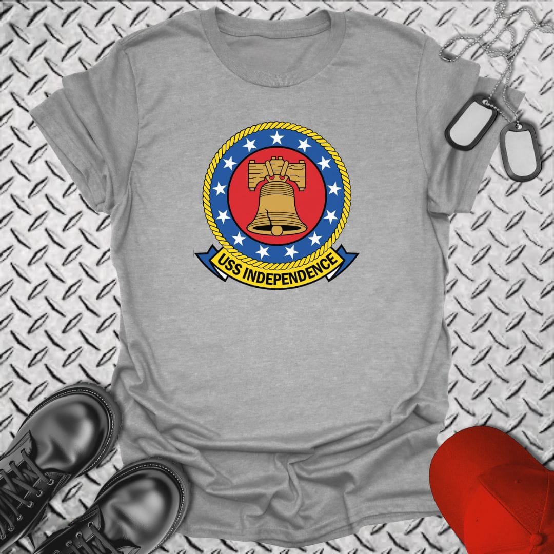 NavyHumor Everyday Tee Sport Grey / S USS Independence Crest