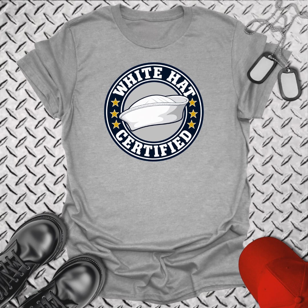 NavyHumor Everyday Tee Sport Grey / S White Hat Certified