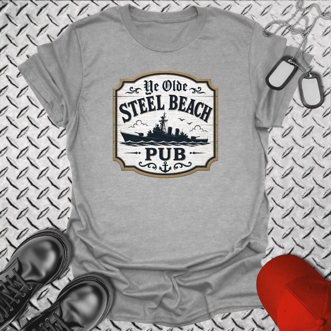 NavyHumor Everyday Tee Sport Grey / S Ye Olde Steel Beach