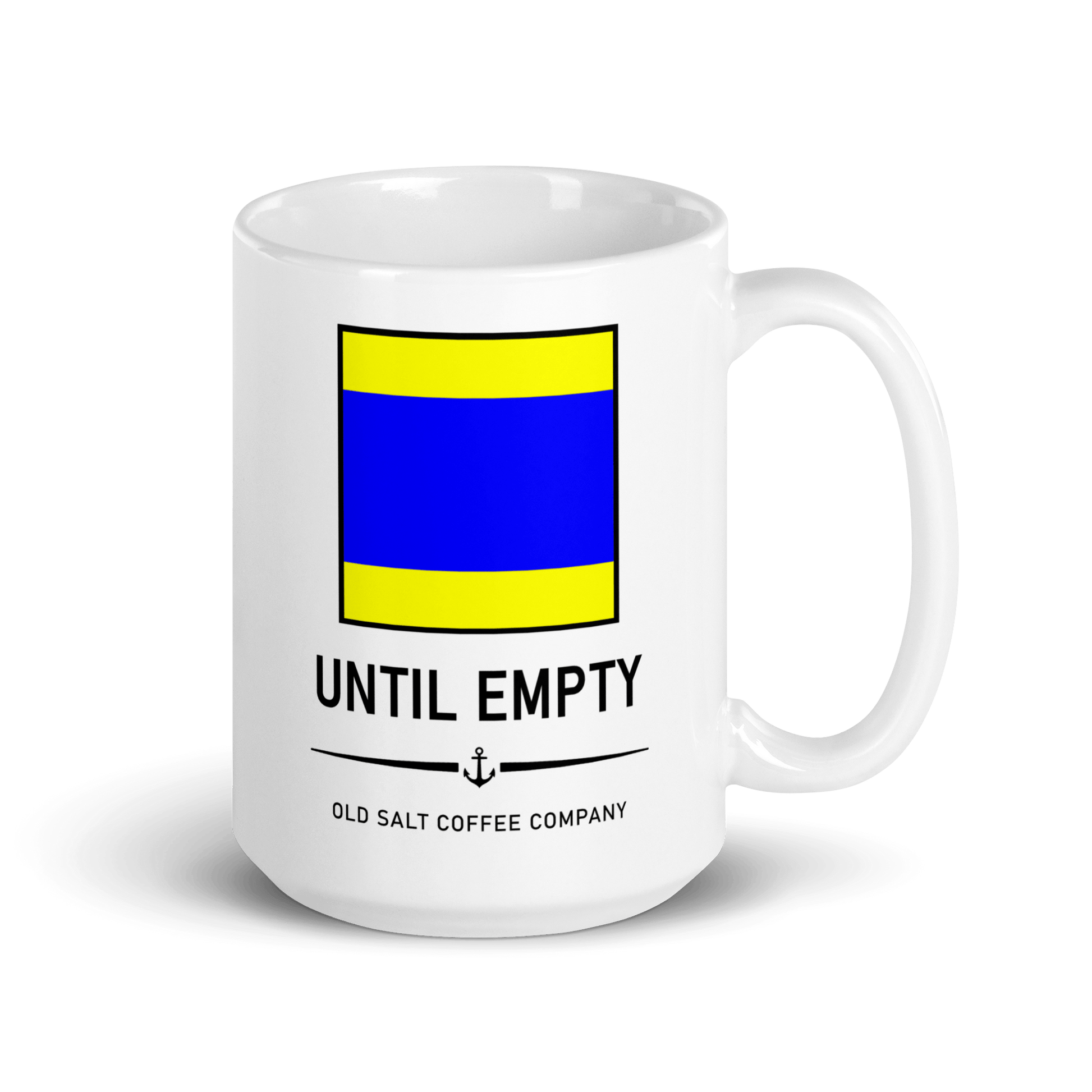 NavyHumor GEAR 15 oz DELTA Signal Flag Mug – Remain Clear Until Empty