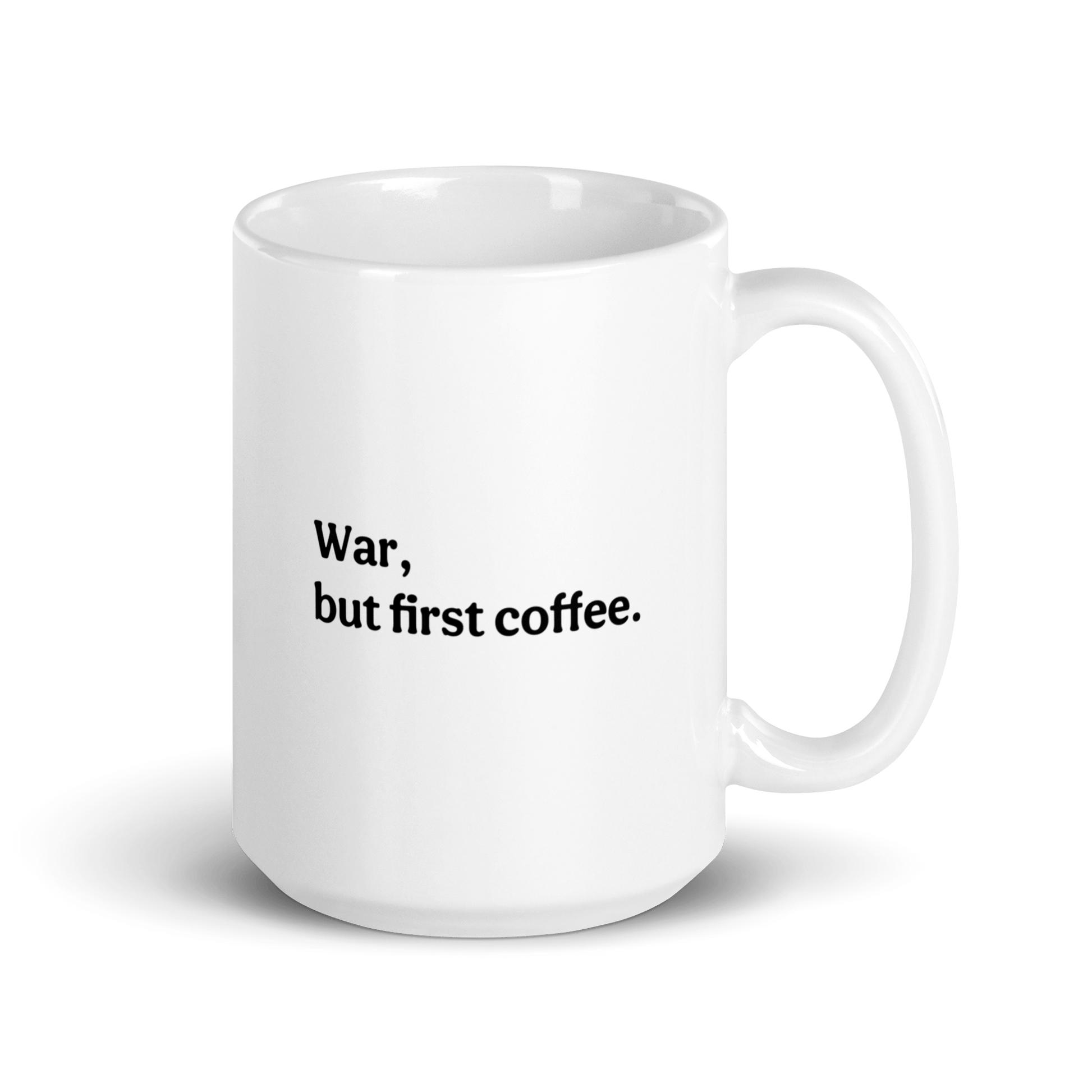 NavyHumor GEAR Modern Coffee then War Mug (white)