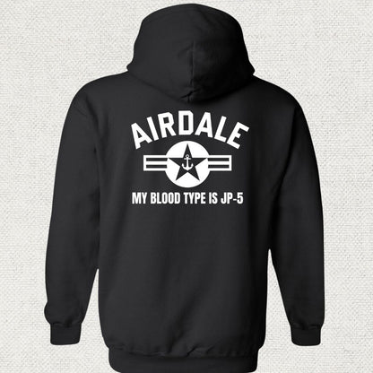 NavyHumor Hoodie Black / S Airdale - My Blood Type is JP-5 Hoodie