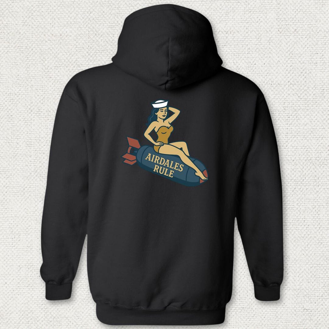 NavyHumor Hoodie Black / S Airdales Rule Tattoo Hoodie