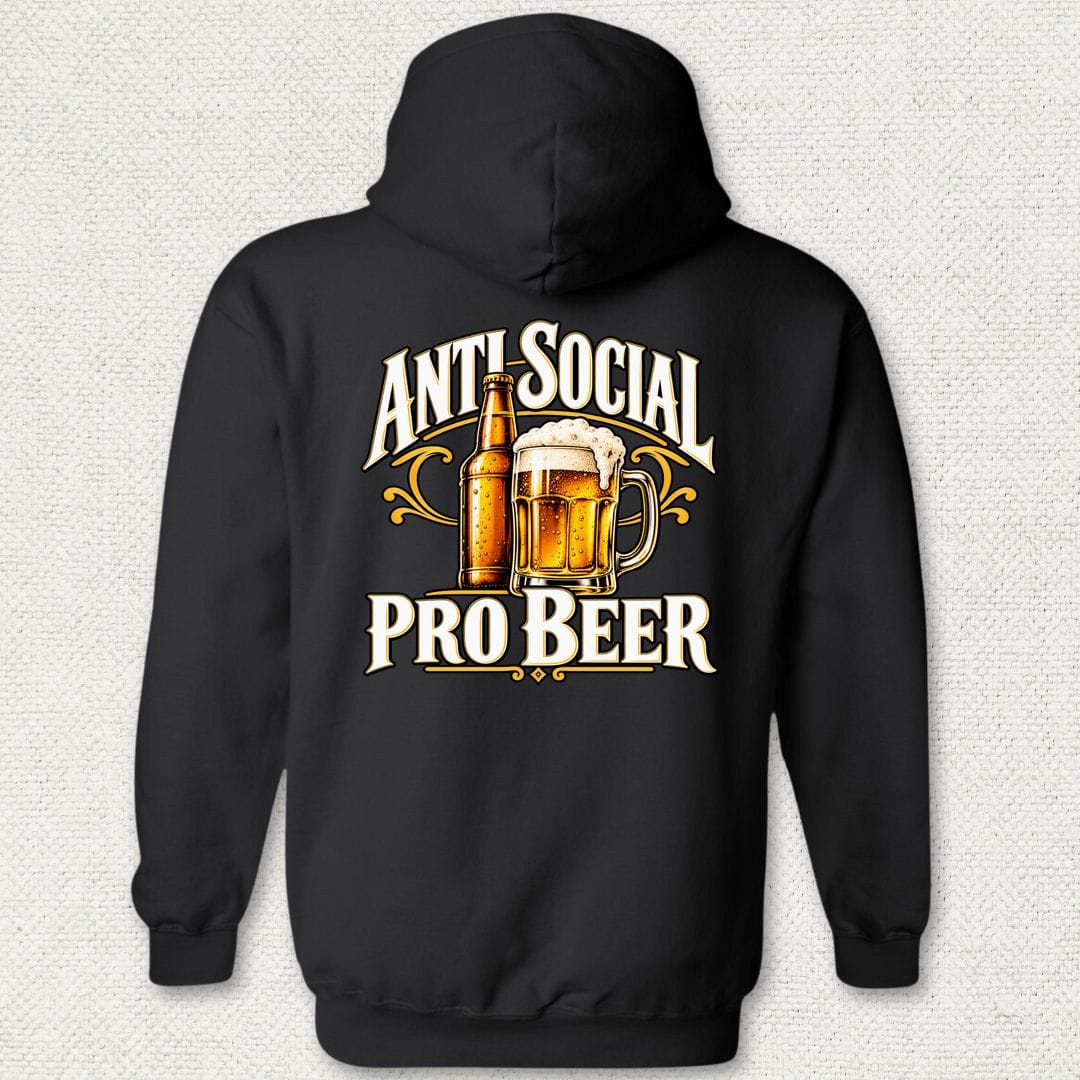 NavyHumor Hoodie Black / S Anti Social, Pro Beer Hoodie