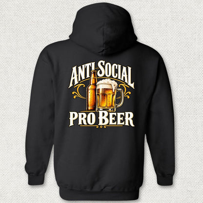 NavyHumor Hoodie Black / S Anti Social, Pro Beer Hoodie