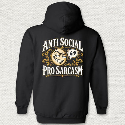NavyHumor Hoodie Black / S Anti Social, Pro Sarcasm Hoodie