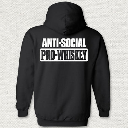 NavyHumor Hoodie Black / S Anti-Social, Pro-Whiskey Hoodie