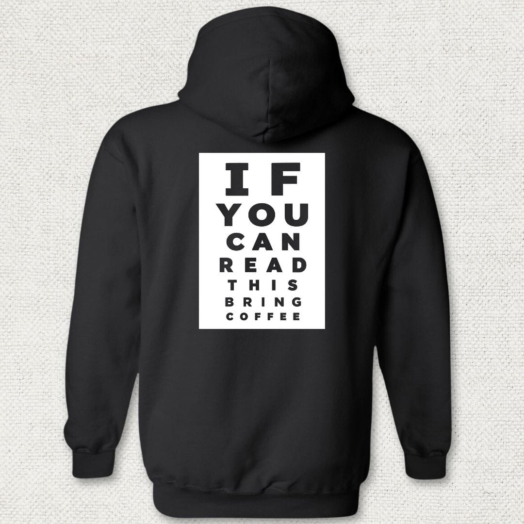 NavyHumor Hoodie Black / S Bring Coffee Eye Chart Hoodie