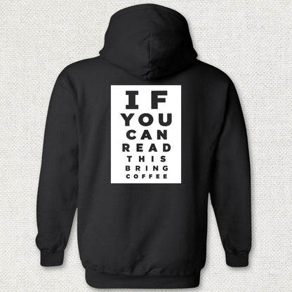 NavyHumor Hoodie Black / S Bring Coffee Eye Chart Hoodie
