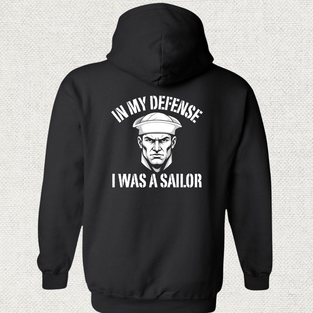 NavyHumor Hoodie Black / S In My Defense - Male Hoodie