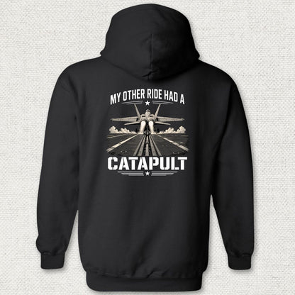 NavyHumor Hoodie Black / S My Other Ride Had A Catapult Hoodie