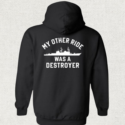 NavyHumor Hoodie Black / S My Other Ride Was A Destroyer (Spruance-Class) Hoodie