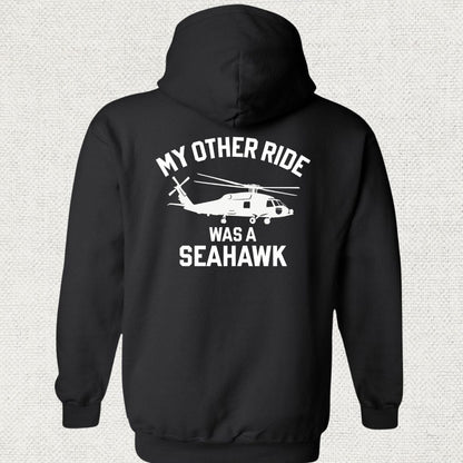NavyHumor Hoodie Black / S My Other Ride Was A Seahawk Hoodie