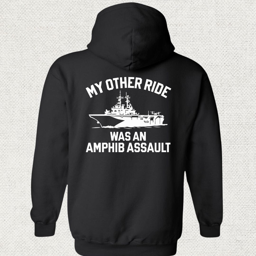 NavyHumor Hoodie Black / S My Other Ride Was An Amphib Assault Hoodie