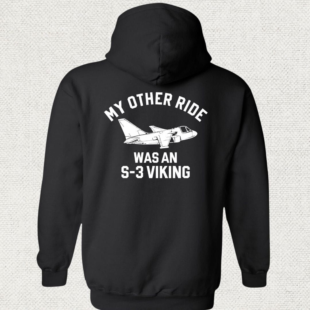 NavyHumor Hoodie Black / S My Other Ride Was An S-3 Viking Hoodie