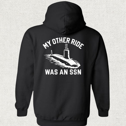 NavyHumor Hoodie Black / S My Other Ride Was An SSN Hoodie