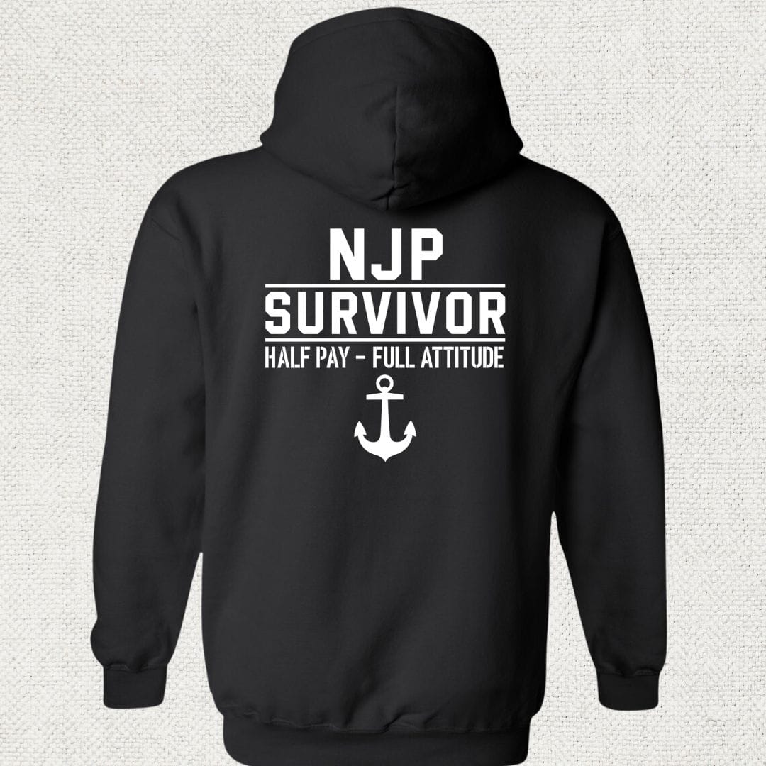 NavyHumor Hoodie Black / S NJP Survivor Half Pay Hoodie