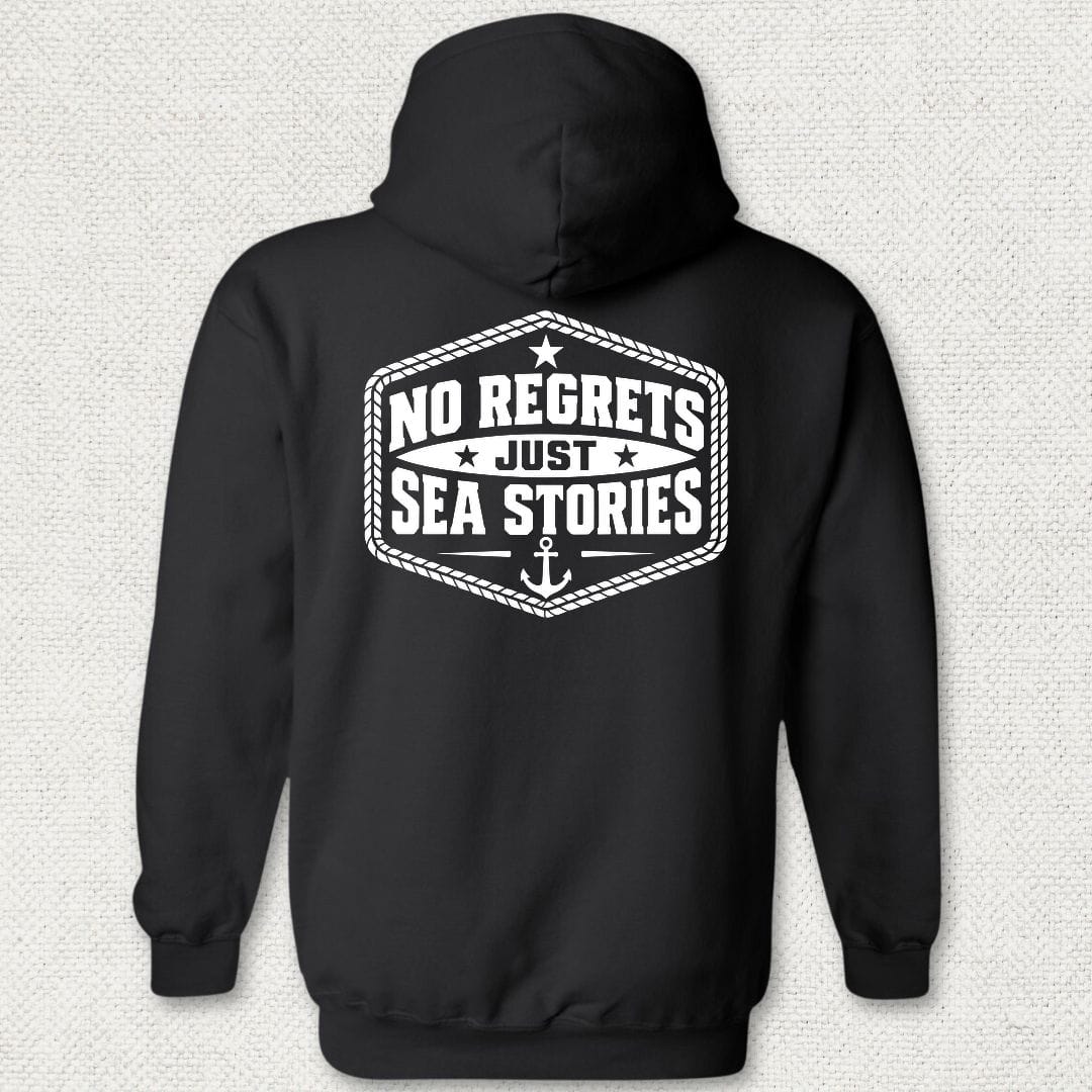 NavyHumor Hoodie Black / S No Regrets, Just Sea Stories Hoodie