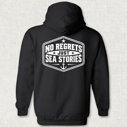 NavyHumor Hoodie Black / S No Regrets, Just Sea Stories Hoodie
