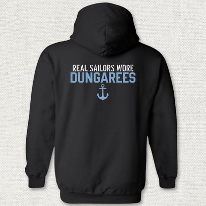 NavyHumor Hoodie Black / S Real Sailors Wore Dungarees Hoodie