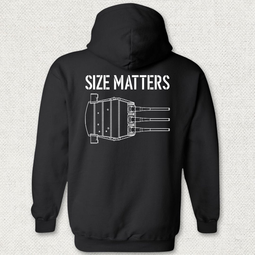 NavyHumor Hoodie Black / S Size Matters - Battleship Hoodie