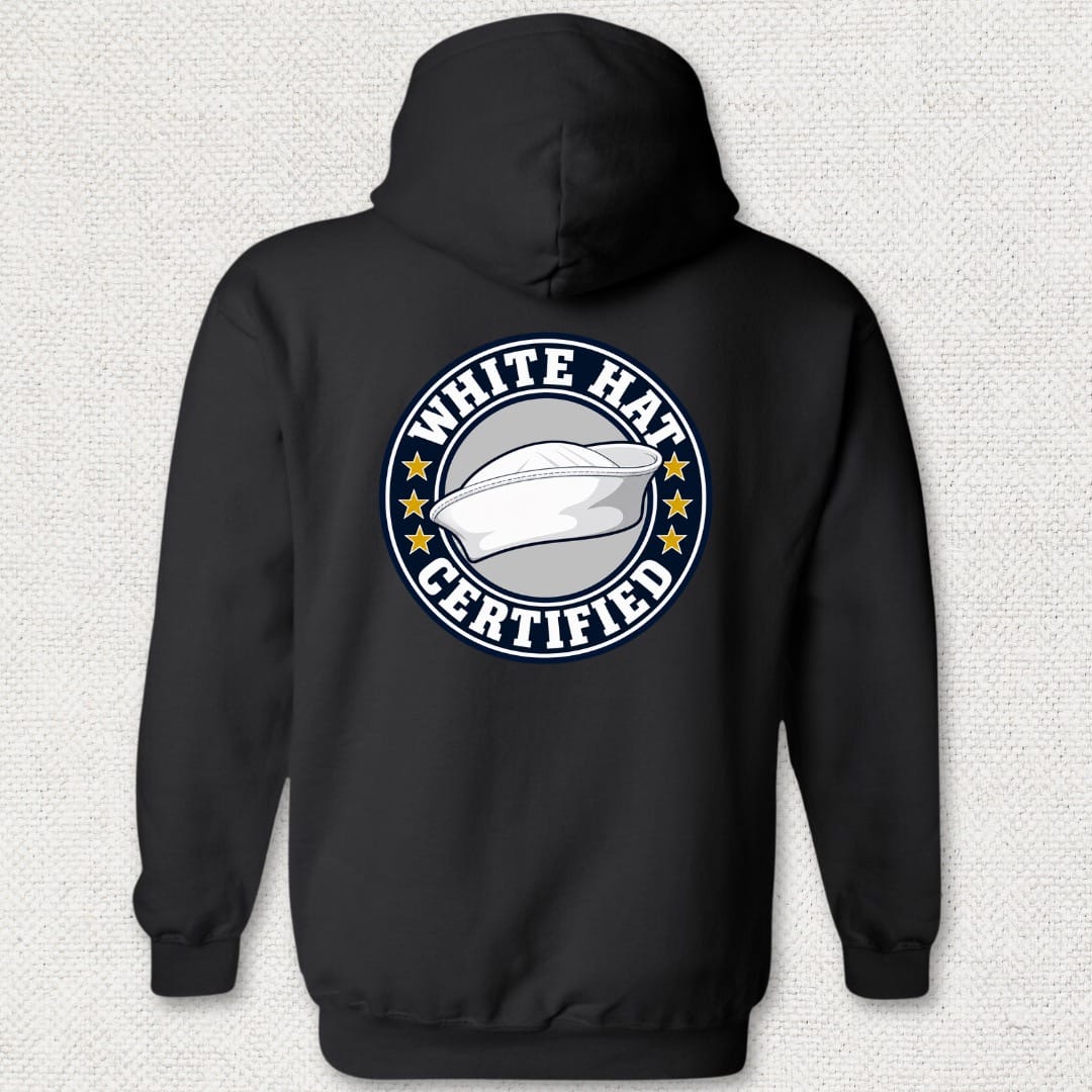 NavyHumor Hoodie Black / S White Hat Certified Hoodie