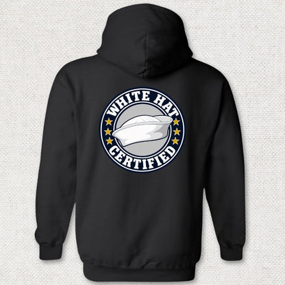 NavyHumor Hoodie Black / S White Hat Certified Hoodie