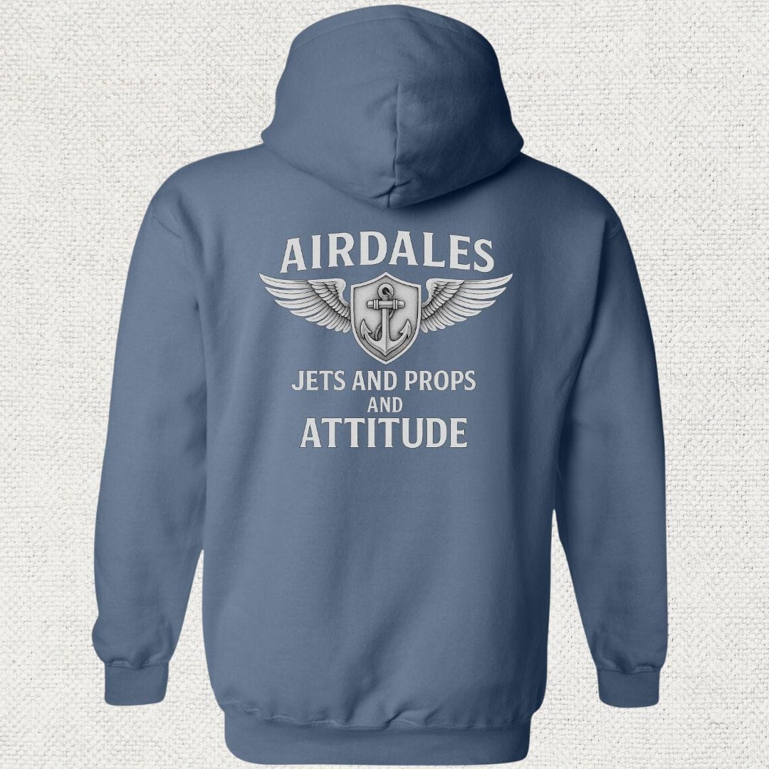 NavyHumor Hoodie Heather Navy / S Airdales Attitude Hoodie