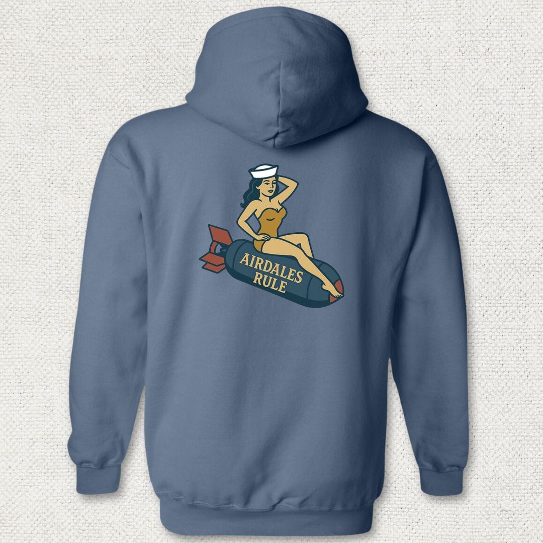NavyHumor Hoodie Heather Navy / S Airdales Rule Tattoo Hoodie