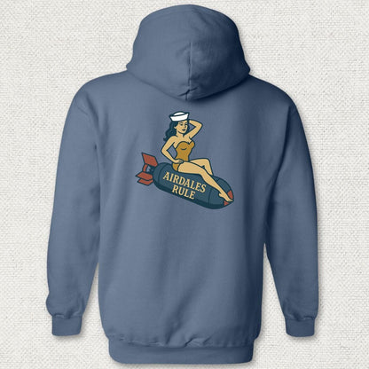 NavyHumor Hoodie Heather Navy / S Airdales Rule Tattoo Hoodie