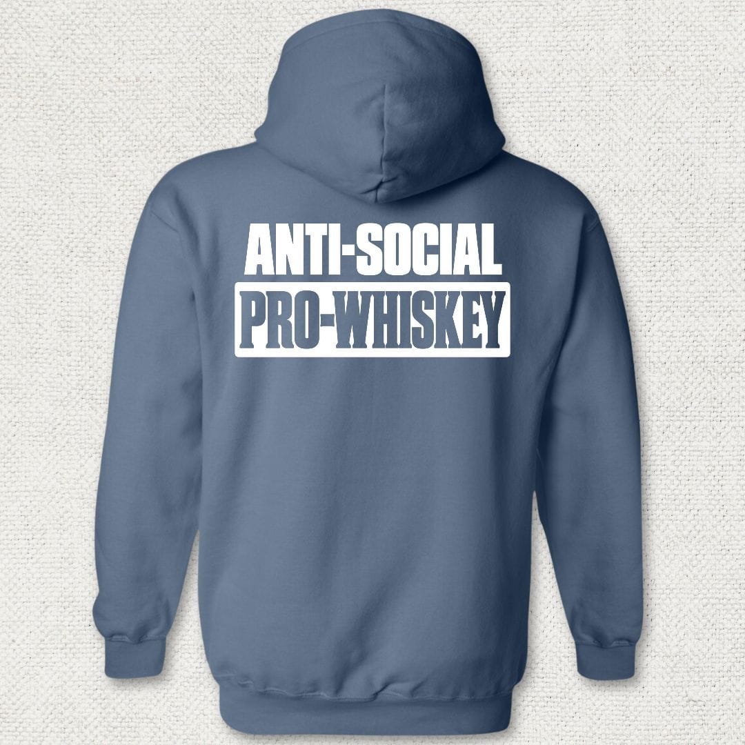 NavyHumor Hoodie Heather Navy / S Anti-Social, Pro-Whiskey Hoodie
