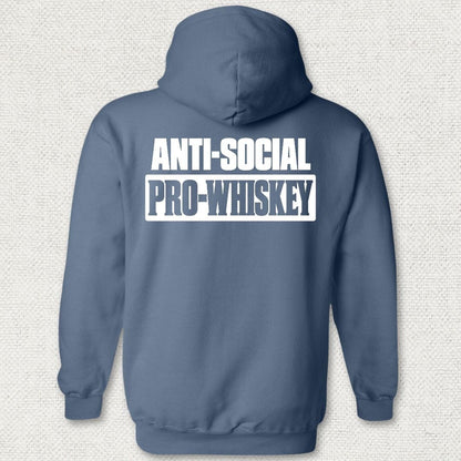 NavyHumor Hoodie Heather Navy / S Anti-Social, Pro-Whiskey Hoodie