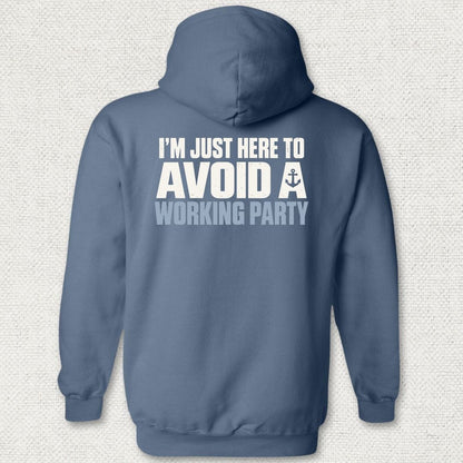 NavyHumor Hoodie Heather Navy / S Avoid A Working Party Hoodie