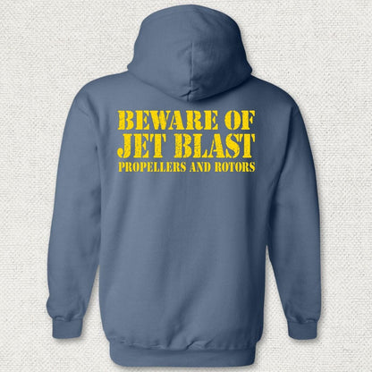 NavyHumor Hoodie Heather Navy / S Beware of Jet Blast Hoodie