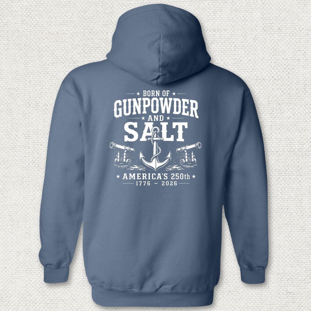 NavyHumor Hoodie Heather Navy / S Born of Gunpowder & Salt - America's 250th Hoodie