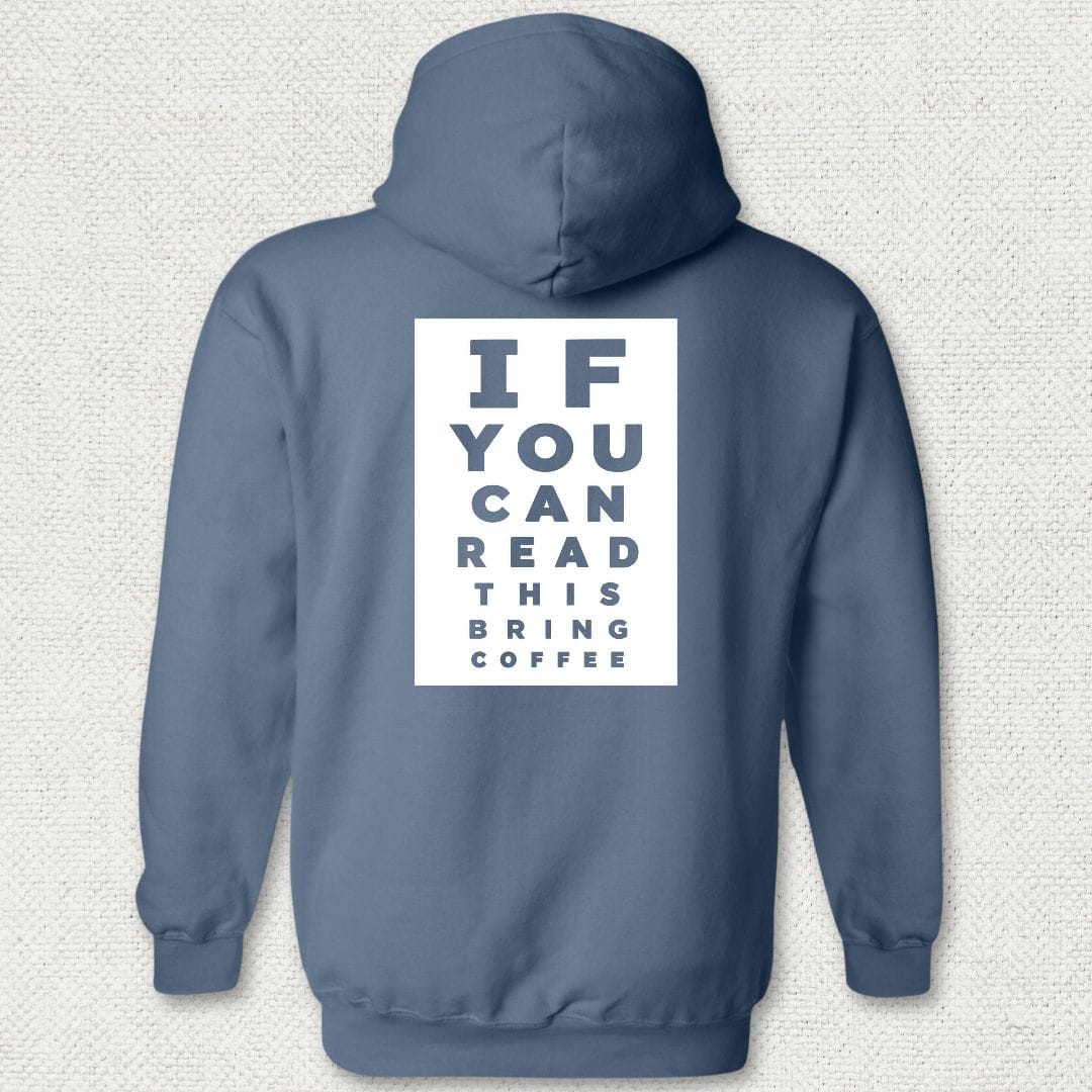 NavyHumor Hoodie Heather Navy / S Bring Coffee Eye Chart Hoodie