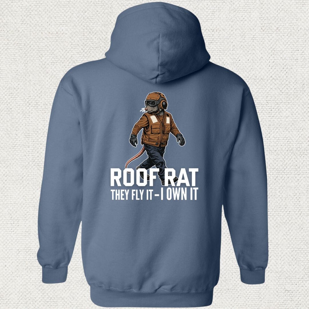 NavyHumor Hoodie Heather Navy / S Brown Roof Rat - Hoodie