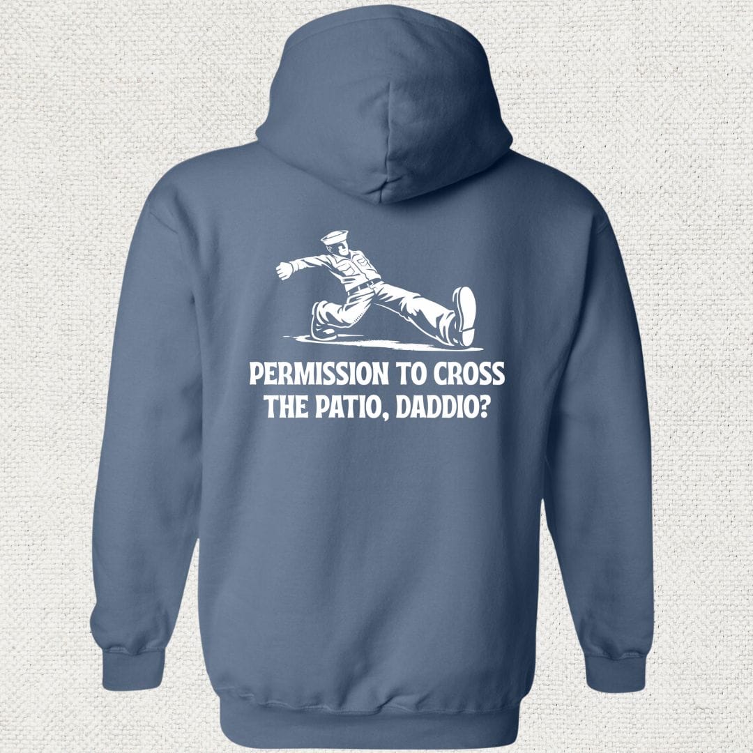 NavyHumor Hoodie Heather Navy / S Cross The Patio, Daddio Hoodie
