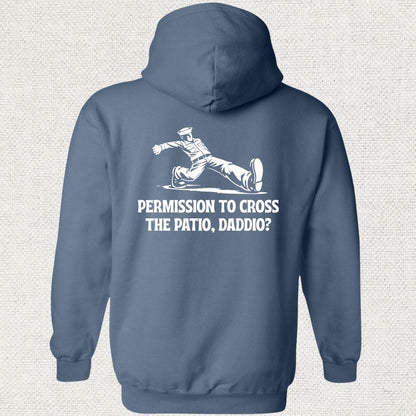 NavyHumor Hoodie Heather Navy / S Cross The Patio, Daddio Hoodie