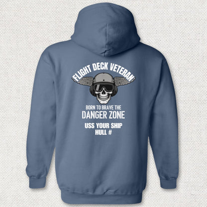 NavyHumor Hoodie Heather Navy / S Flight Deck Veteran - Add Your Command Hoodie