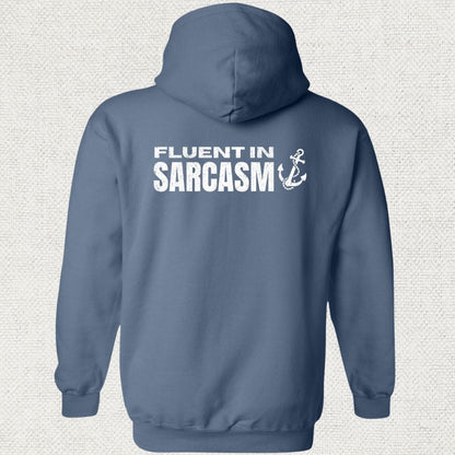 NavyHumor Hoodie Heather Navy / S Fluent In Sarcasm Hoodie