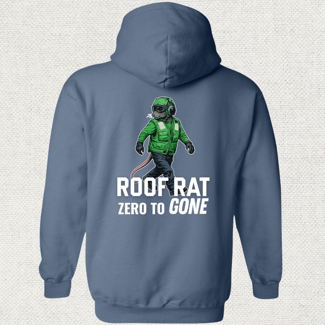 NavyHumor Hoodie Heather Navy / S Green Roof Rat - Hoodie