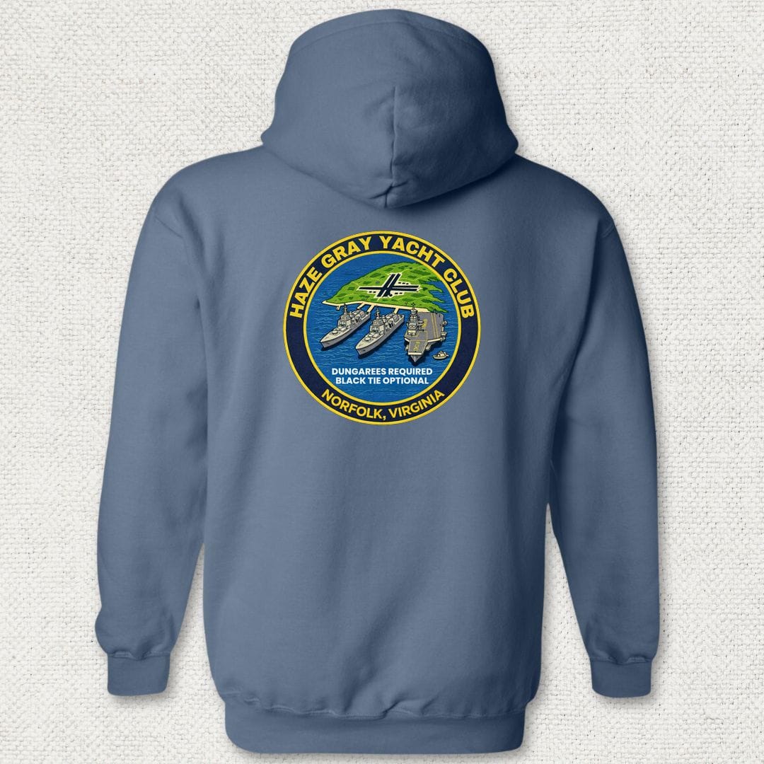 NavyHumor Hoodie Heather Navy / S Haze Gray Yacht Club - Norfolk Hoodie