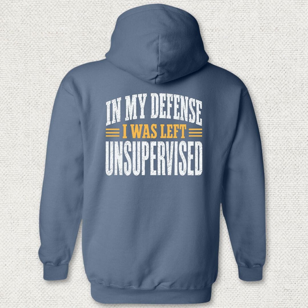 NavyHumor Hoodie Heather Navy / S I Was Left Unsupervised Hoodie