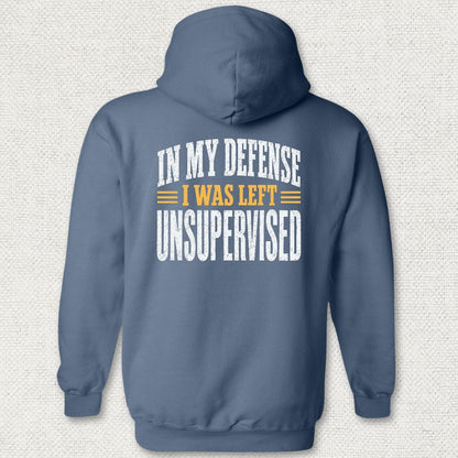 NavyHumor Hoodie Heather Navy / S I Was Left Unsupervised Hoodie